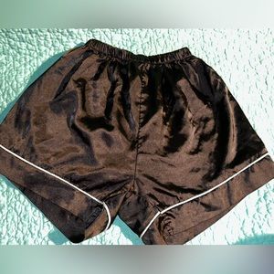 black satin pj shorts